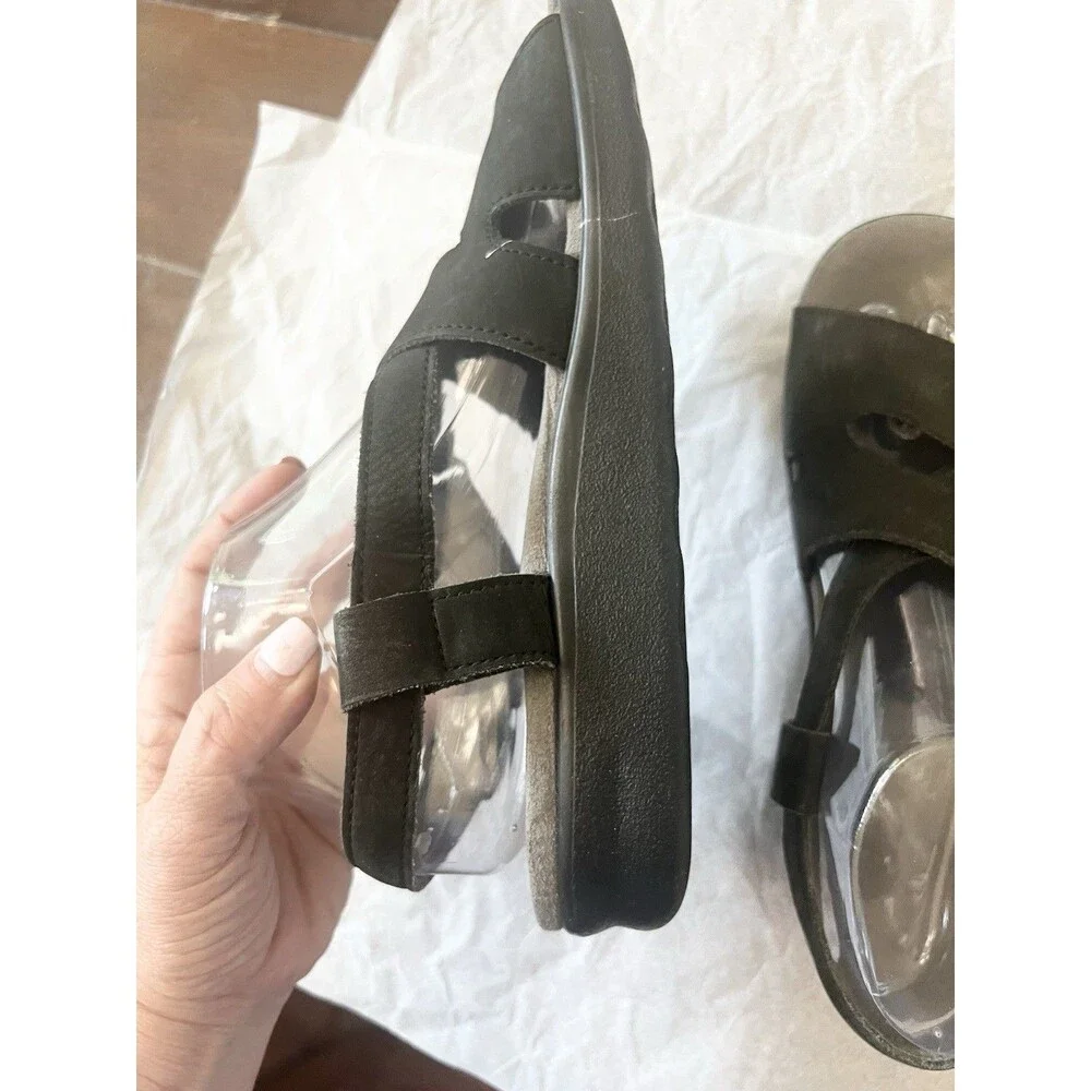 SAS Tripad Comfort Slingback Sandal Womens Black Leather Adjustable Size 9
